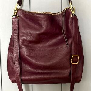 Fossil “Amelia” Crossbody Bag in Burgundy / Oxblood Leather